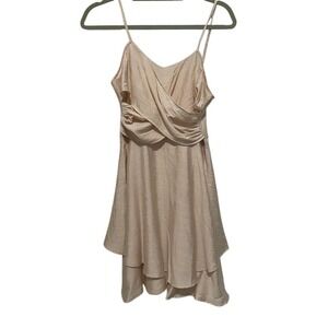 Cupshe Sundress Women S Champagne Pink Surplice Twist Tiered Ruffle Coastal Boho